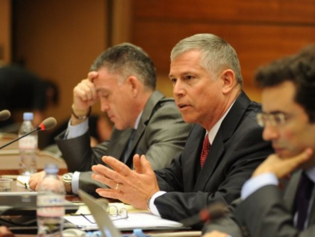 Le général Mike Jones devant le Conseil des droits de l'homme des Nations Unies, le 29 juin 2015