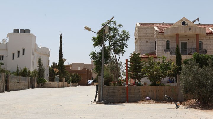 A street in the Bedouin village of Drijat, "the first Bedouin solar village"