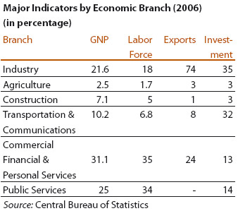 Major indicators by economic branch - 2006