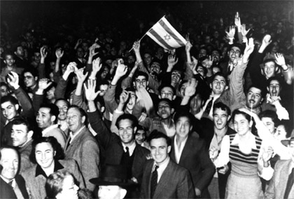 elebración espontánea en Tel Aviv, 29 de noviembre de 1947