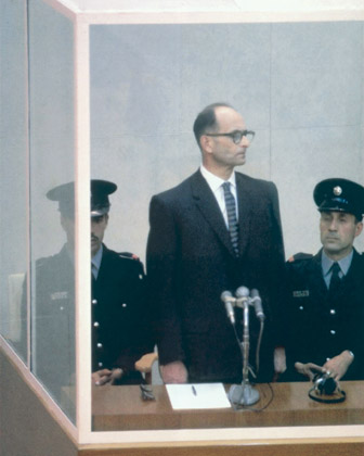 Nazi war criminal Adolf Eichmann on trial in Jerusalem