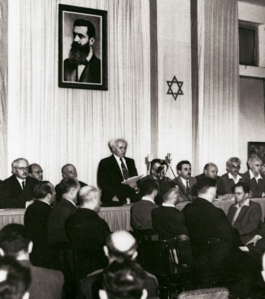 David Ben-Gourion proclamant l'indépendance de l'Etat d'Israël