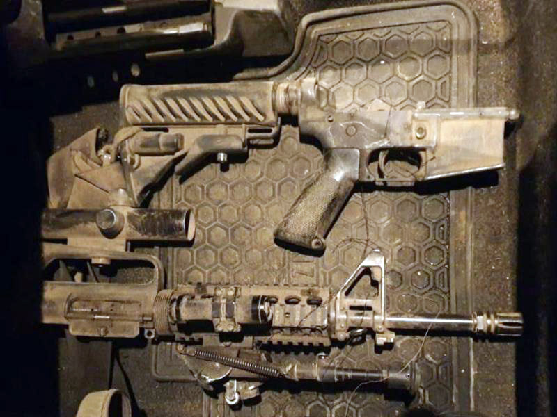 The M-16 and magazines used in the attacks.