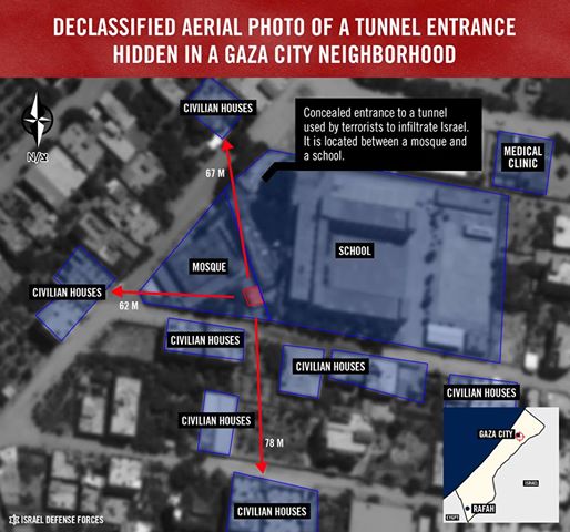 Tunnel entrance hidden in Gaza City neighborhood