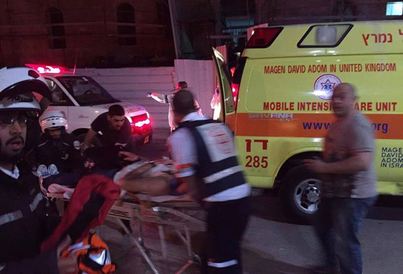 Magen David Adom evacuates the wounded in Tel Aviv attack