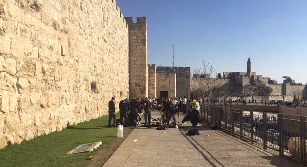 Scene of stabbing attack near Jaffa Gate, Jerusalem