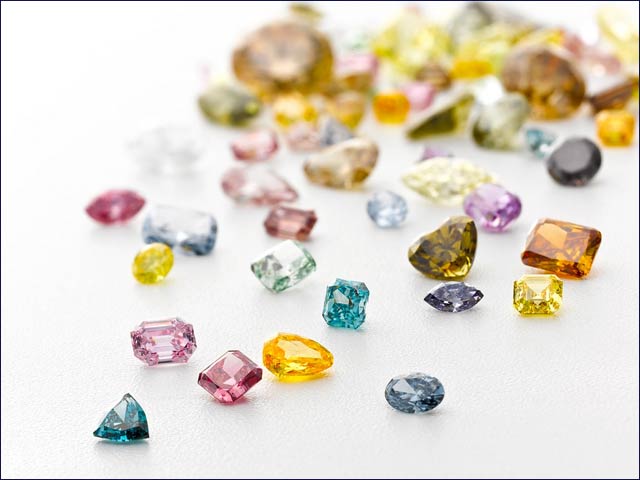 Diamonds can occur naturally in vivid colors like these