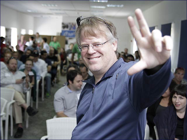 Tech evangelist Robert Scoble spoke at Jerusalem Venture Partners