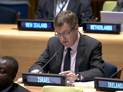 Deputy Permanent Representative Amb David Roet addresses the UNGA