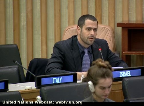 Mr. Eldad Golan addresses the UN Second Committee