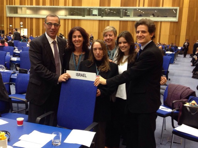 Amb Zvi Hefetz, members of the Israel Anti-Drug Authority, and staff of the Israel Embassy in Vienna