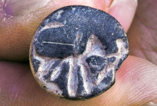 Small stone seal found recently in excavations of Tel Beit Shemesh