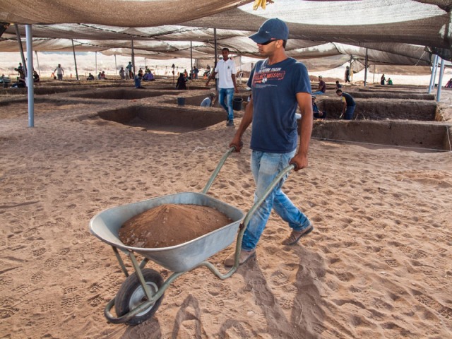 View of excavation area and refuse pits