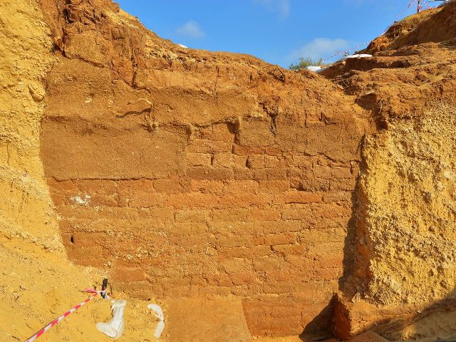 A part of the 8th century BCE mud-brick defensive wall