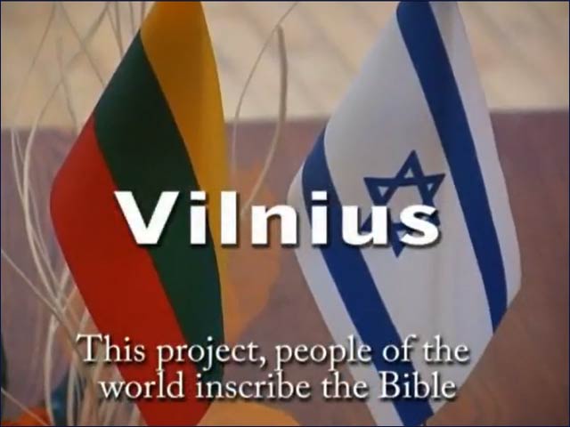 People of the world inscribe the Bible in Vilnius, Lithuania