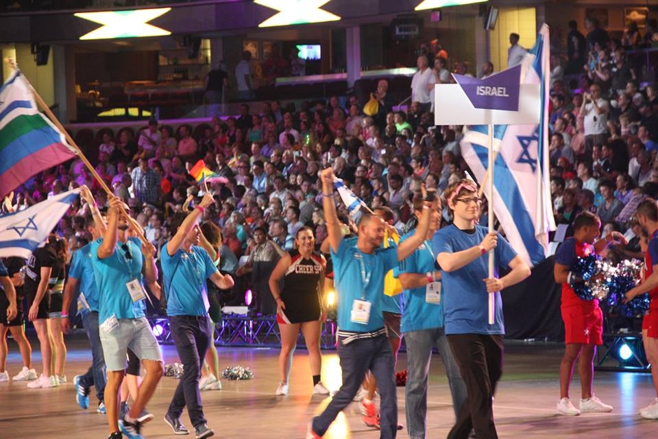 Israeli contingent marching in the opening ceremony parade