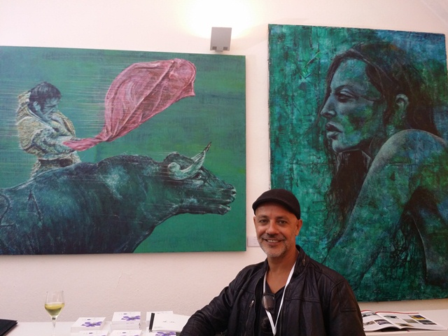 Artist Ilan Adar at the opening of ART WORKS 2014