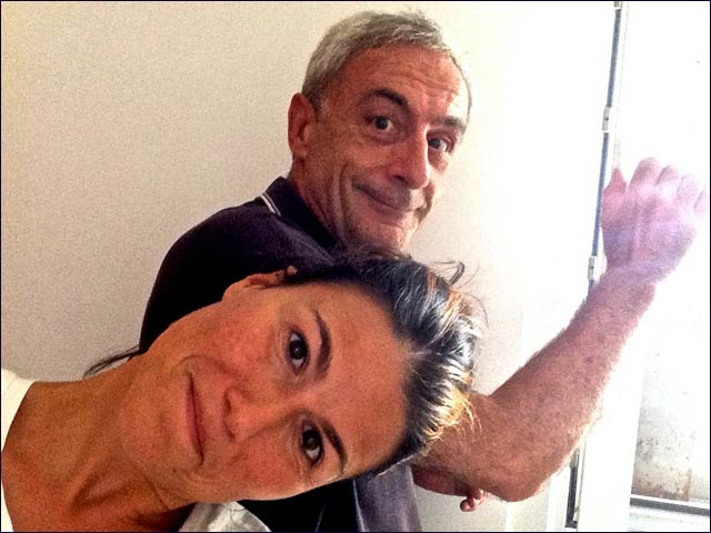 Fabiana Magri and Massimo Lomonaco posted this picture from Ra’anana on the Facebook “Bomb Shelter Selfies” group