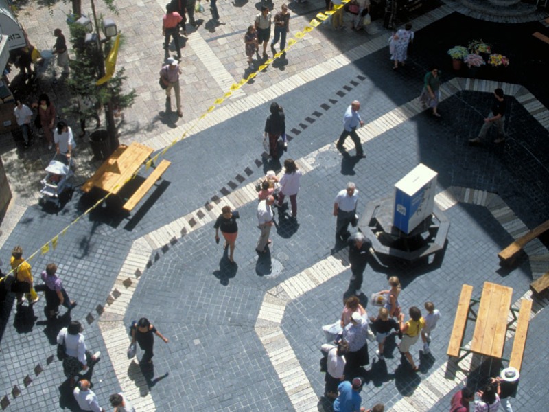 Zion Square at the foot of the Ben Yehuda pedestrian mall