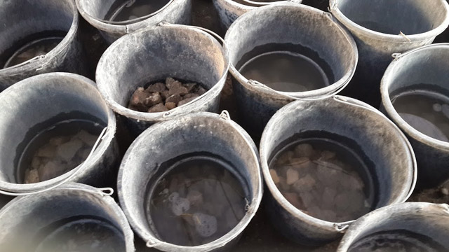 Sifting material at the Emek Zurim facility