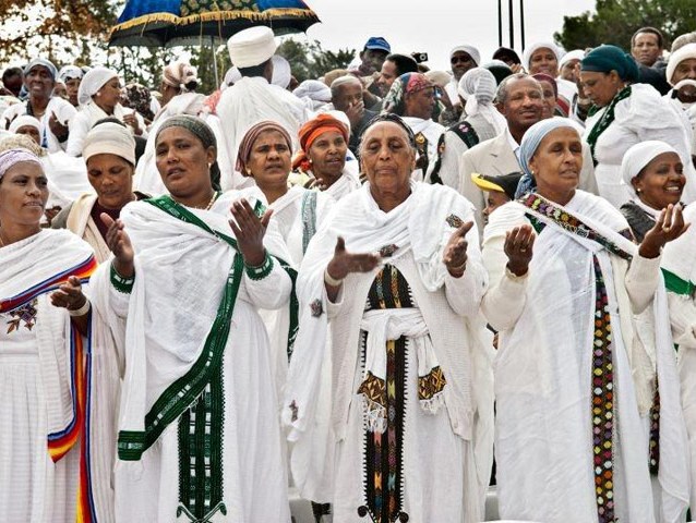 Members of the Ethiopian community celebrate the Sigad holiday