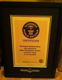 Guinness World Record: Largest Shabbat dinner