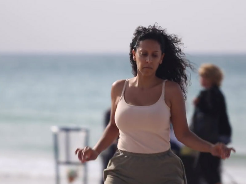 Folk dancing at the Tel Aviv beachfront