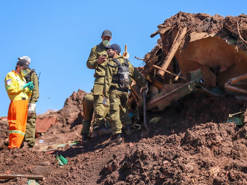 Israeli search and rescue team at the disaster site