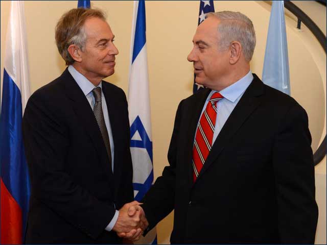 PM Netanyahu with Quartet Envoy Tony Blair in Jerusalem