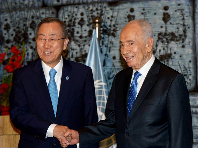 President Shimon Peres with UN Secretary General Ban Ki-moon