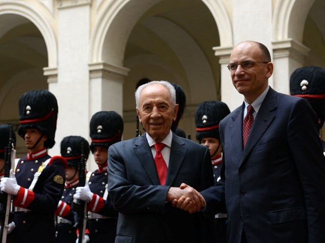 Meeting of President Peres with Italian PM Letta in Rome