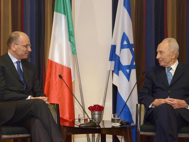 President Peres meets Italian PM Letta