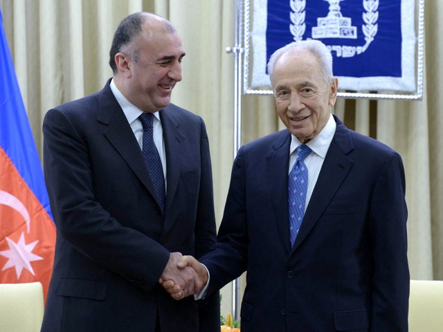 President Peres meets with Azerbaijan FM Mammadyarov