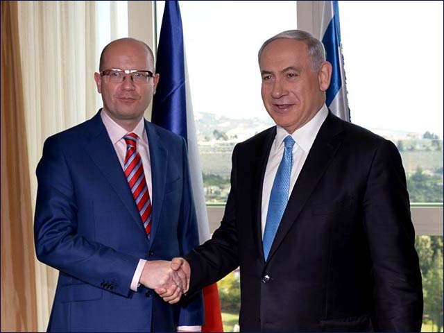 PM Netanyahu with Czech Prime Minister Bohuslav Sobotka in Jerusalem