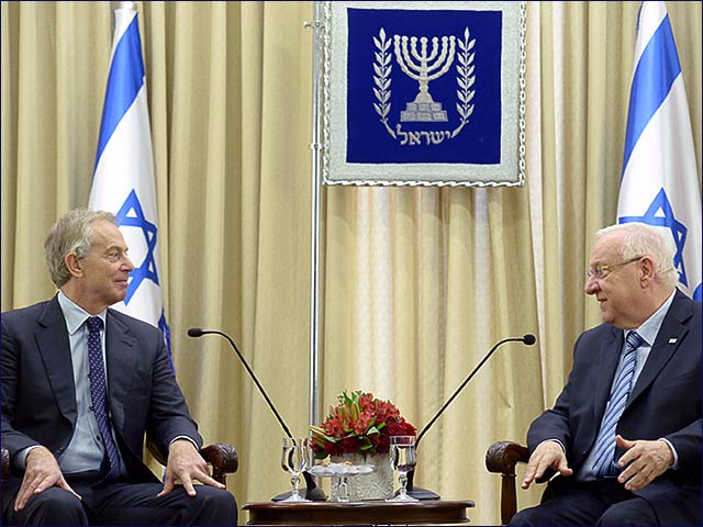 President Rivlin with Quartet Representative Blair in Jerusalem