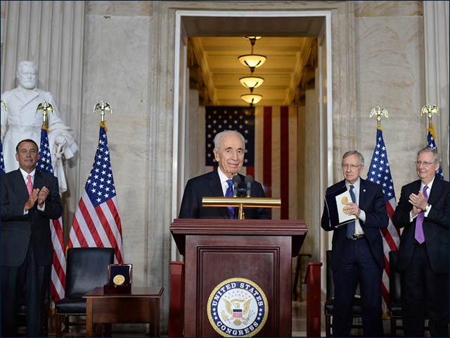 President Shimon Peres addressing the US Congress