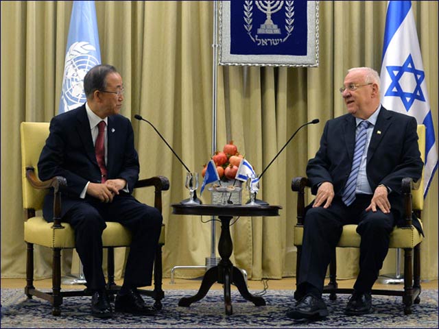 President Reuven Rivlin with UN Secretary General Ban Ki-moon