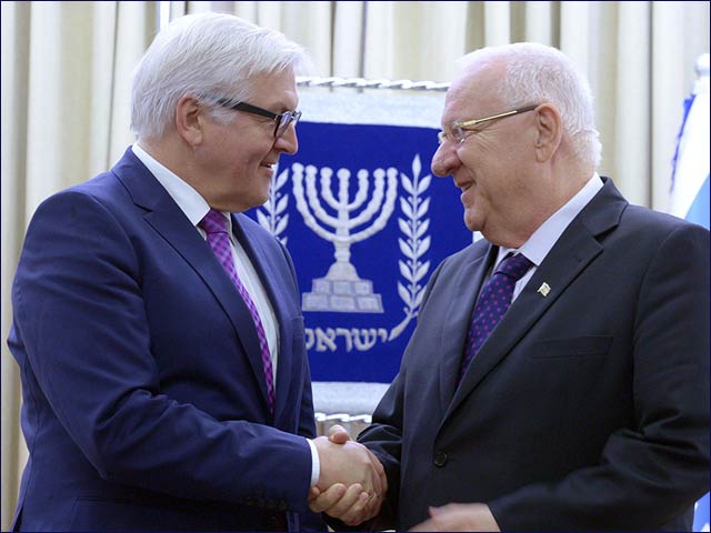 President Rivlin with German FM Steinmeier in Jerusalem