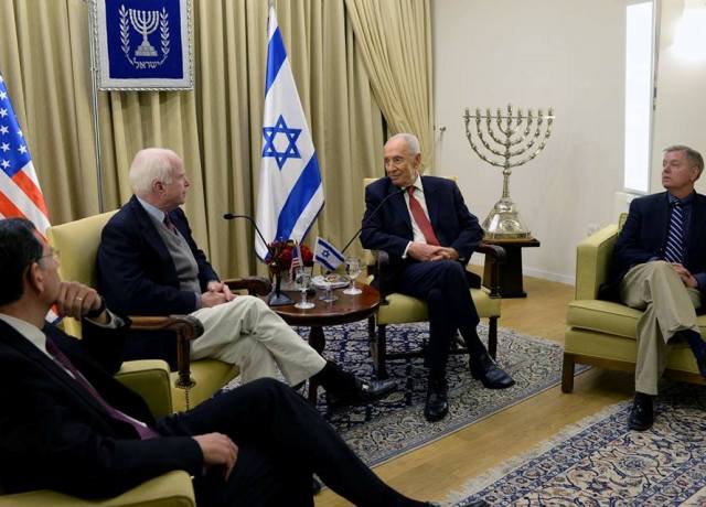 President Peres meets with US Senators McCain, Graham and Barrasso