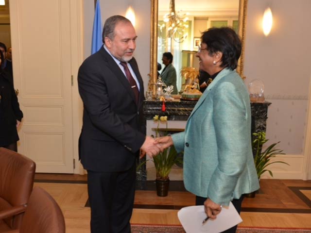 FM Liberman with UN Human Rights Commissioner Pillay in Geneva