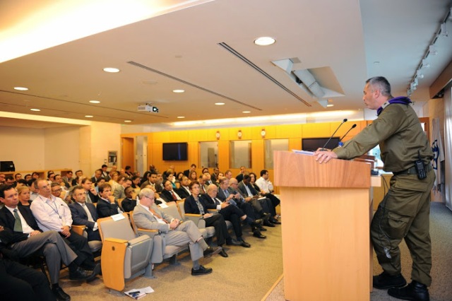 Col. Grisha Yakubovich, Head of the Civil Coordination Department / COGAT, briefing Foreign Ambassadors in Israel