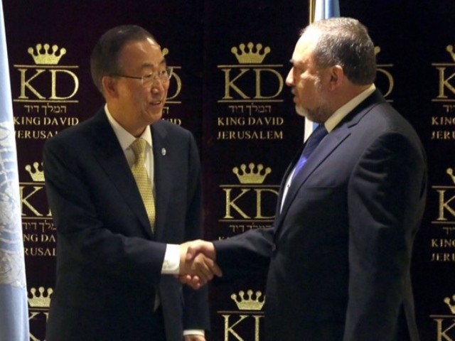 FM Liberman meets with UN Secretary General Ban Ki-moon