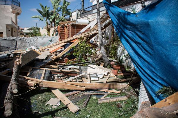 A home in Ashkelon was severely damaged by a rocket fired from Gaza