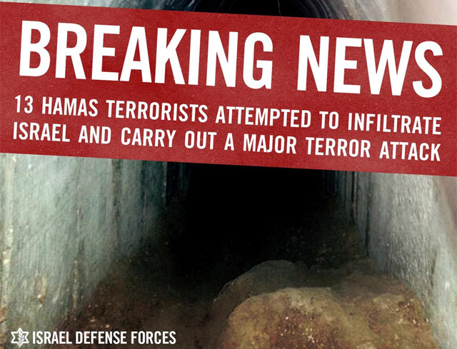 13 Hamas terrorists attempt to infiltrate Israel