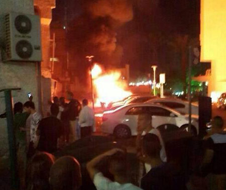 Fire breaks out after rockets explode in Eilat