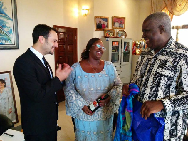 Yotam Polizer of IsraAID meets with the First Lady of Sierra Leone, Sia Nyama Koroma, and Mr. Sam Bangura