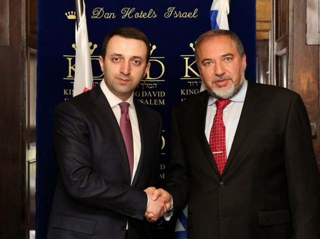 FM Liberman with Georgian PM Irakli Garibanshvili