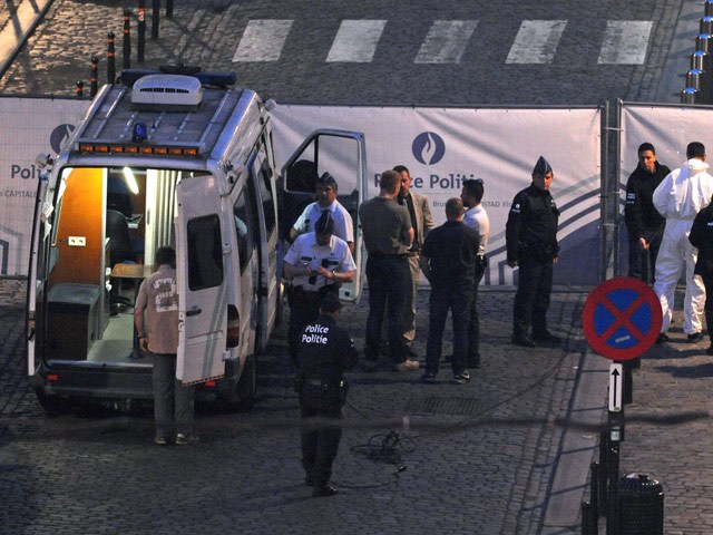 Site of shooting attack at the Jewish Museum in Brussels in which four people were killed