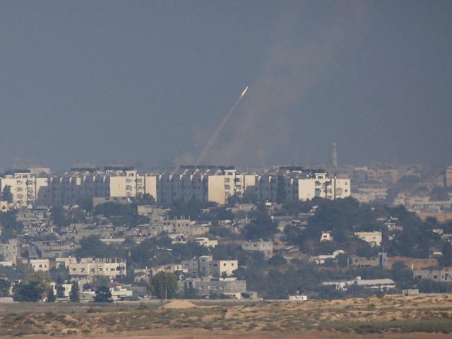 Rocket launched against Israel from populated area in northern Gaza, July 11, 2014