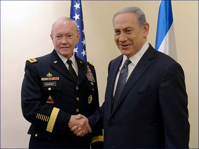 PM Netanyhu with Gen. Dempsey at the start of their meeting.